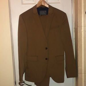 Zara Caramel Colored Slim Suit (Jacket + Pants)